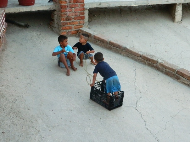Little boys entertaining themselves in Bucerias